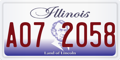 IL license plate A072058