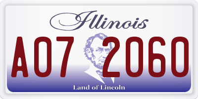 IL license plate A072060