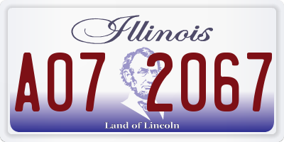 IL license plate A072067