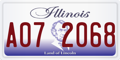 IL license plate A072068