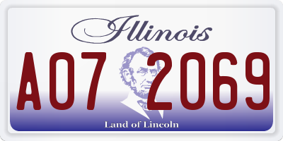 IL license plate A072069