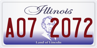 IL license plate A072072