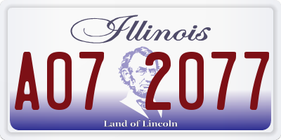 IL license plate A072077