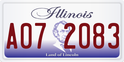 IL license plate A072083