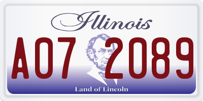 IL license plate A072089