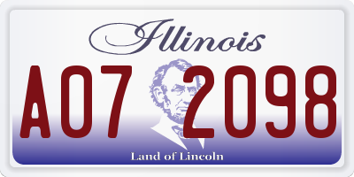 IL license plate A072098