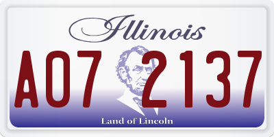 IL license plate A072137