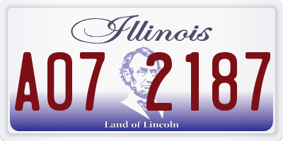 IL license plate A072187