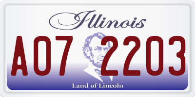 IL license plate A072203
