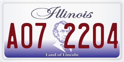 IL license plate A072204