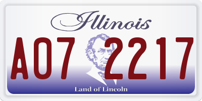 IL license plate A072217