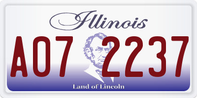 IL license plate A072237