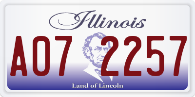 IL license plate A072257