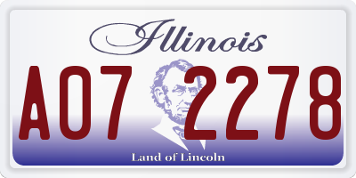 IL license plate A072278