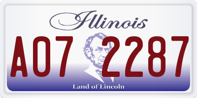 IL license plate A072287
