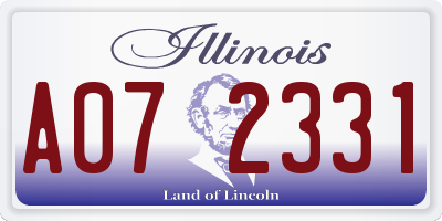 IL license plate A072331