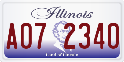 IL license plate A072340