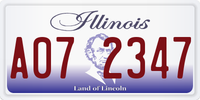 IL license plate A072347