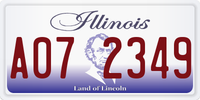 IL license plate A072349