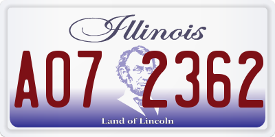 IL license plate A072362