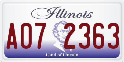 IL license plate A072363