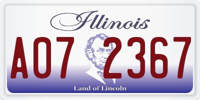 IL license plate A072367