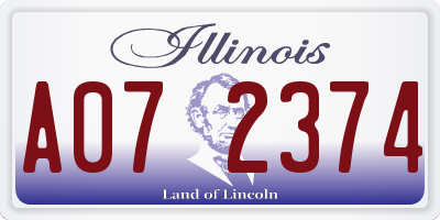 IL license plate A072374