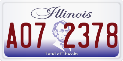 IL license plate A072378