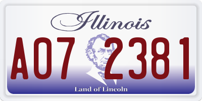 IL license plate A072381