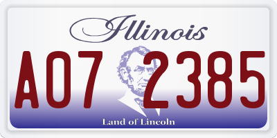 IL license plate A072385