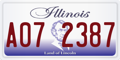 IL license plate A072387