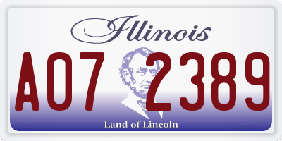 IL license plate A072389