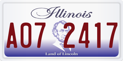 IL license plate A072417