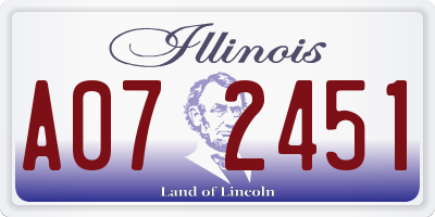 IL license plate A072451