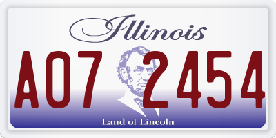 IL license plate A072454
