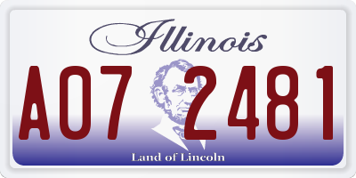 IL license plate A072481