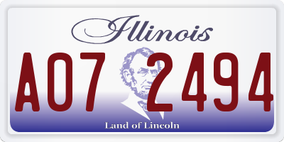 IL license plate A072494