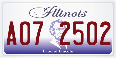 IL license plate A072502