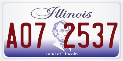 IL license plate A072537