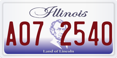 IL license plate A072540
