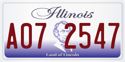 IL license plate A072547