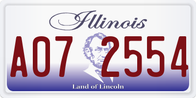 IL license plate A072554