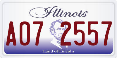 IL license plate A072557