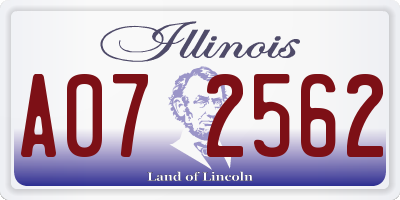 IL license plate A072562