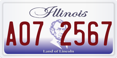 IL license plate A072567