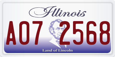 IL license plate A072568