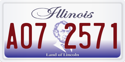 IL license plate A072571