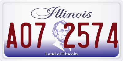 IL license plate A072574