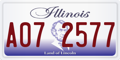IL license plate A072577