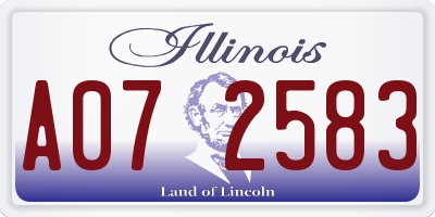 IL license plate A072583